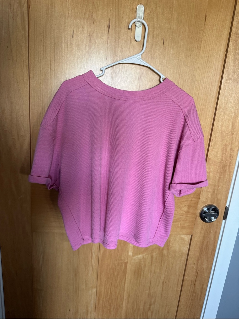 Blu Pepper Women's Bubblegum Pink Short-Sleeve Boxy Top